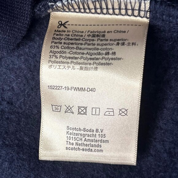 Scotch & Soda Blue Sweatshirt Long Sleeve Cotton Blend Varsity Spell-out Medium - Picture 6 of 14